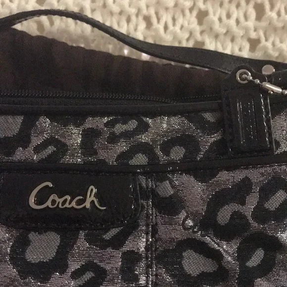 Coach Black and Silver Leopard Crossbody Bag - Picture 3 of 6